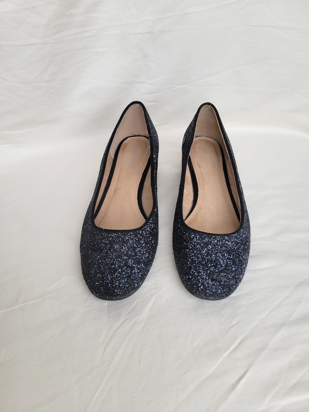 ✨ Old Navy Sparkling Black Glitter Ballet Pumps ✨ Comfortable Slip-On